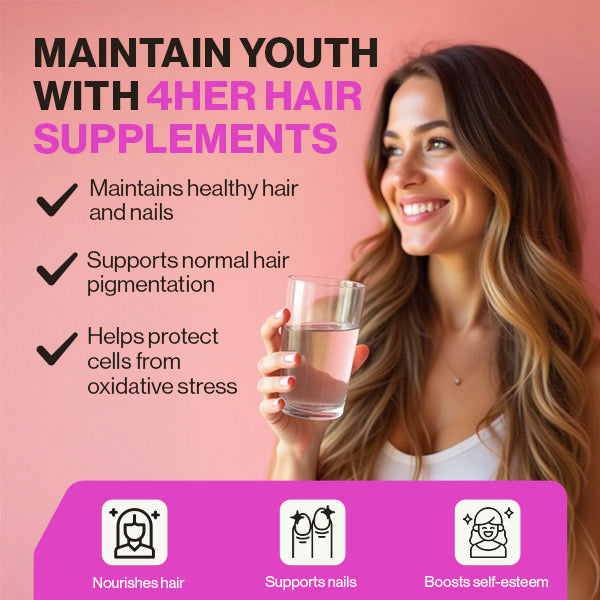 4HER Hair vitamins 60 tablets, imported from the UK
