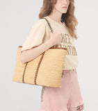 Valentino Garavani Large Straw Rockstud Tote bag, imported from the UK