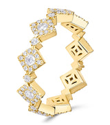 Harrods David Morris Yellow Gold and Diamond Triolette Square Ring- Buy online at McGrocer