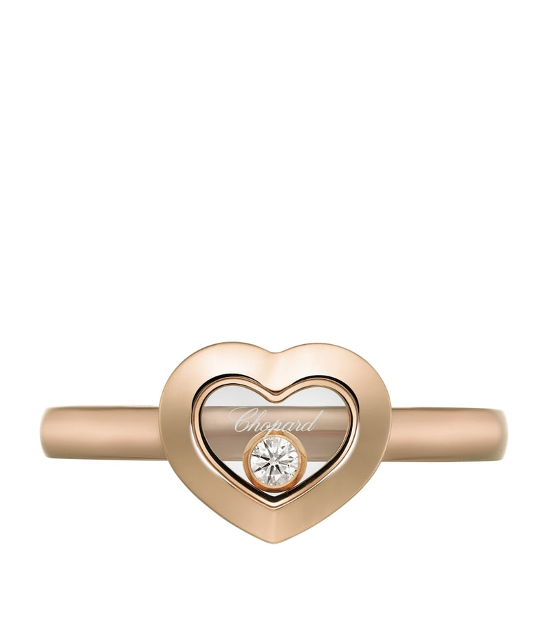 Chopard Rose Gold Diamond Happy Diamonds Ring, imported from the UK