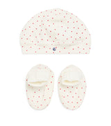 Harrods Petit Bateau Heart Print Hat and Booties Set- Buy online at McGrocer