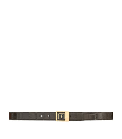 Harrods Saint Laurent Leather Logo Belt- Buy online at McGrocer