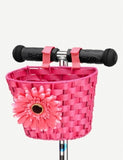 Micro weatherproof scooter basket with detachable flower, imported from the UK