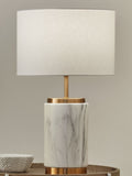 Pacific Natural marble effect ceramic table lamp (British brand)