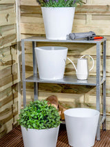 Next Wham White Garden Studio Round Plastic Planters 26cm (Set of 4)- Buy online at McGrocer