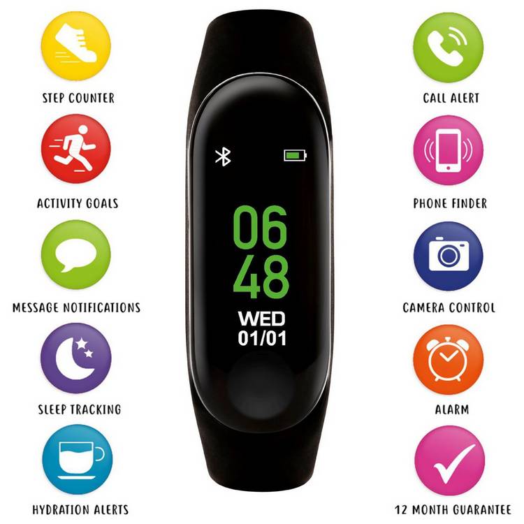 Tikkers kids fitness tracker black (British brand)