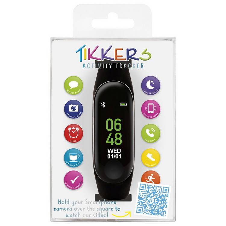 Tikkers kids fitness tracker black (British brand)