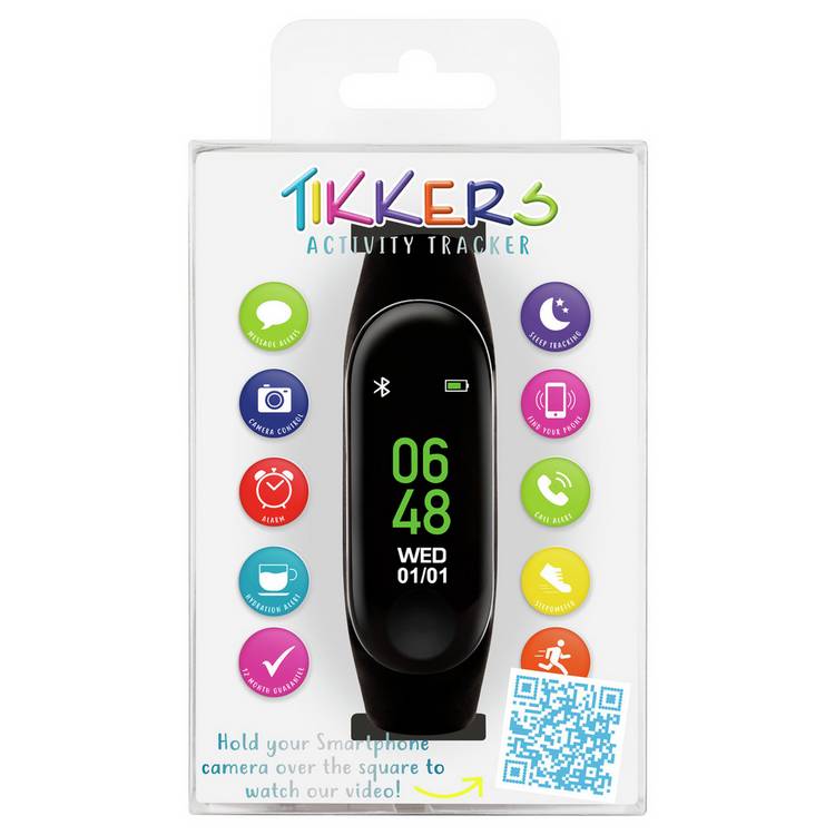 Tikkers kids fitness tracker black (British brand)