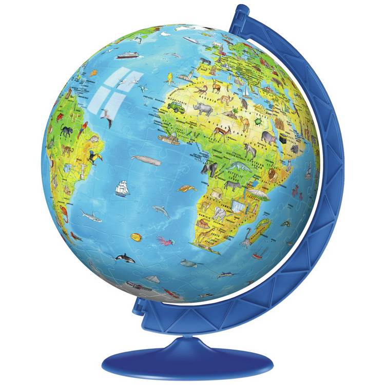 Children's 3D puzzle globe 180 piece world map - British product