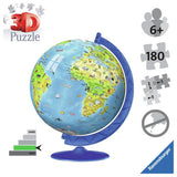 Children's 3D puzzle globe 180 piece world map - British product