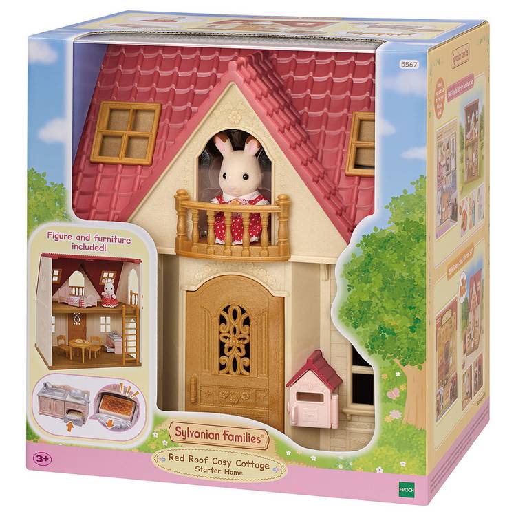 Sylvanian Families Red Roof Cosy Cottage dollhouse playset, imported from the UK