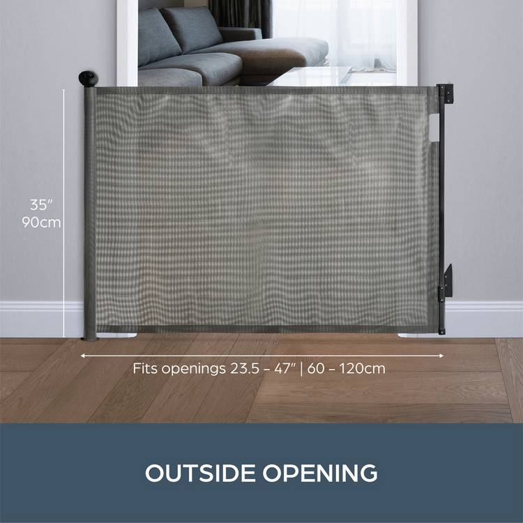 Dreambaby retractable gate grey fits 60-140cm, UK version