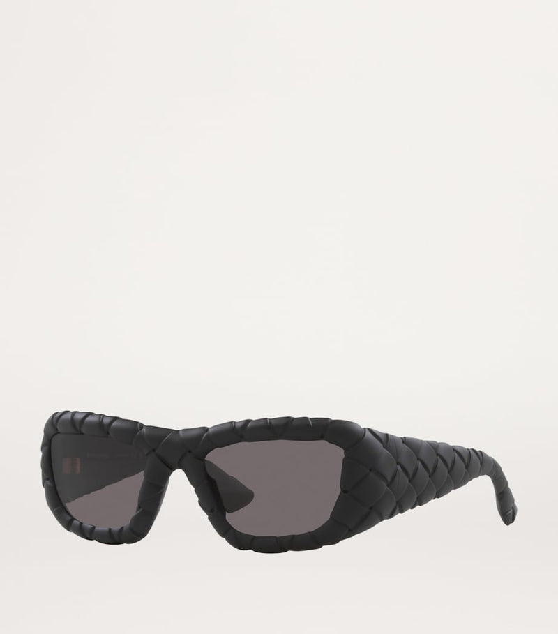 Bottega Veneta Intrecciato rectangular sunglasses, UK version