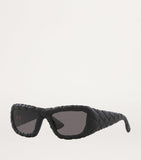 Bottega Veneta Intrecciato rectangular sunglasses, UK version