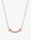 Tiffany T Smile necklace in 18ct rose gold with diamonds - British product