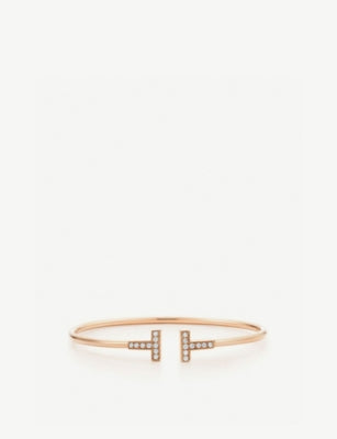 Tiffany & Co T Wire diamond bracelet in 18ct rose-gold, UK version