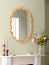 Next Nina Campbell Natural Hand Woven Scallop Frame Wall Mirror 90 x 70cm- Buy online at McGrocer