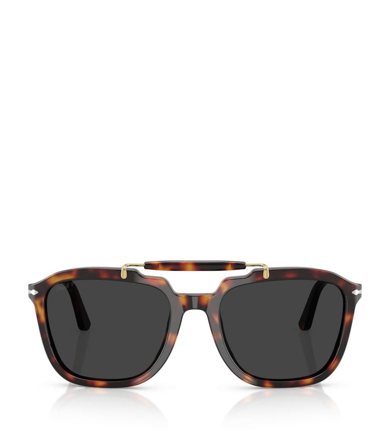 Persol Senna series square acetate sunglasses with Meflecto system (British brand)