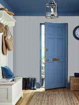 Next Laura Ashley Smoke Blue Farnworth Stripe Wallpaper 10m x 52cm- Buy online at McGrocer