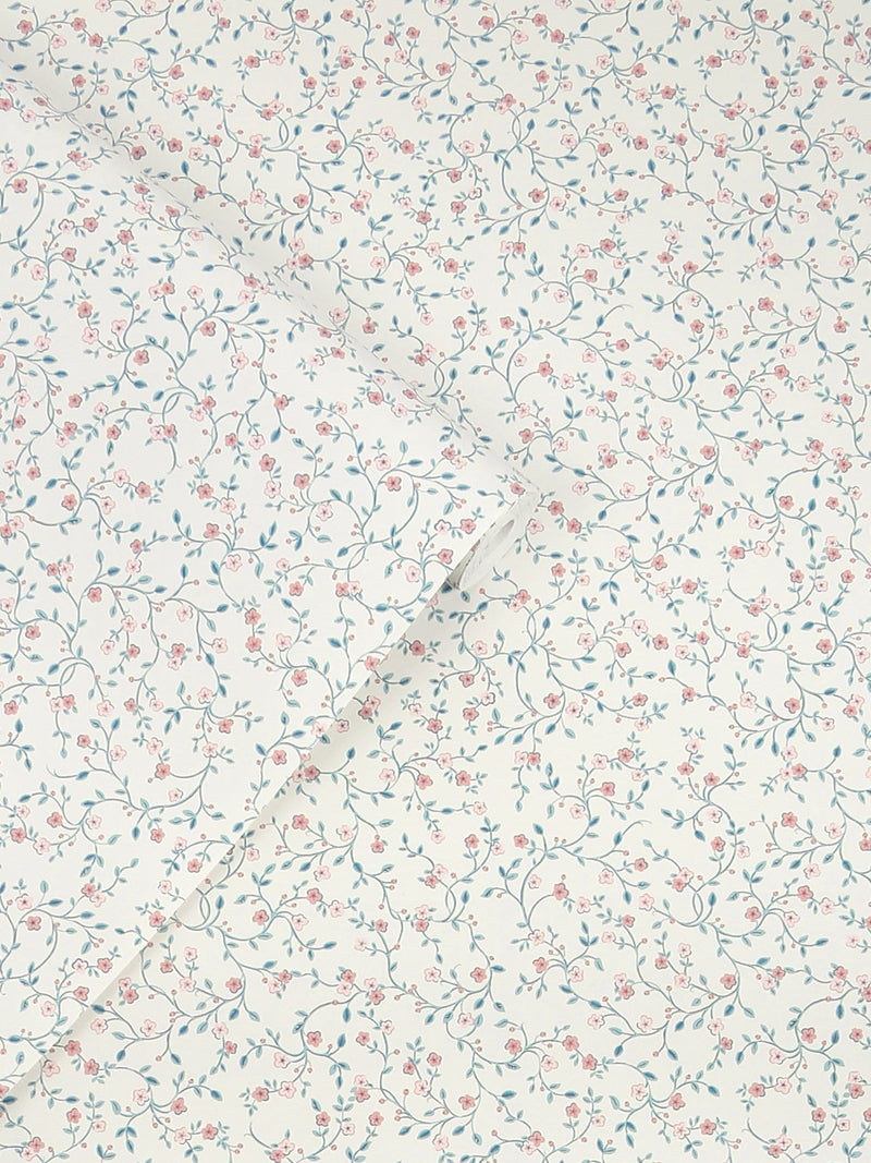Laura Ashley wallpaper Dark Duck Egg Blue Blencow Sprig 10m - British product