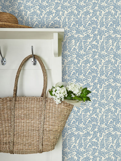 Next Laura Ashley Newport Blue Cariad Spray 10M Wallpaper- Buy online at McGrocer