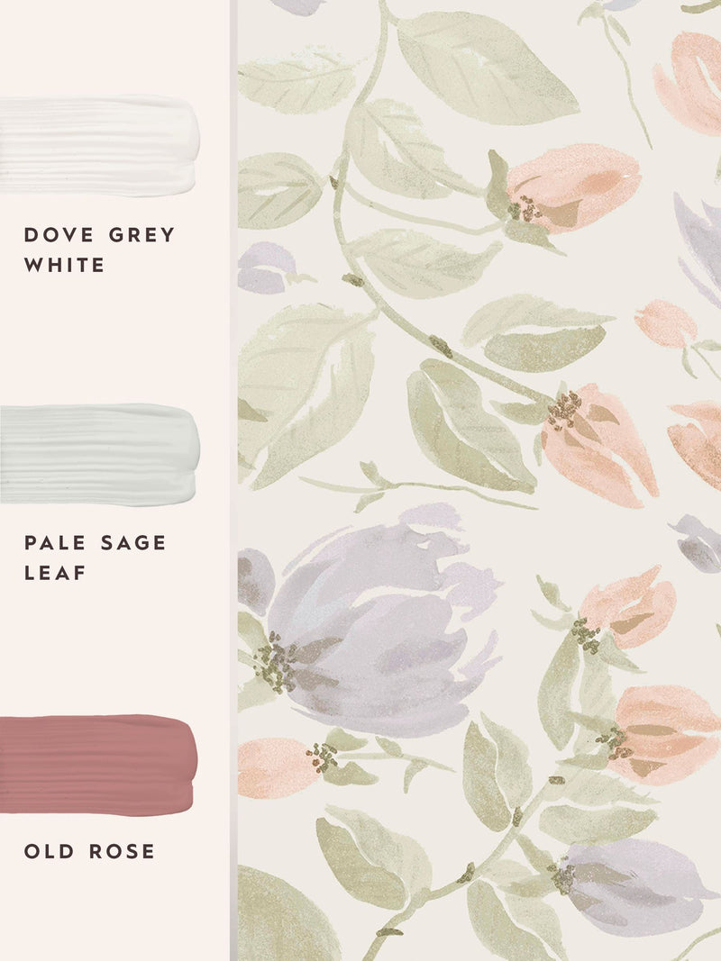 Laura Ashley Orisia Peony wallpaper sage green 10m, imported from the UK