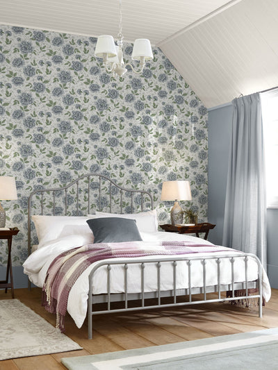 Next Laura Ashley Pale Seaspray Blue Pickworth Posy Wallpaper 10m- Buy online at McGrocer