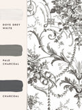 Laura Ashley Tuileries wallpaper charcoal grey 10m, UK version
