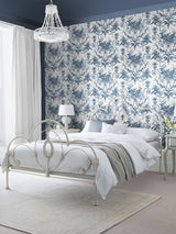 Next Laura Ashley Midnight Blue Tuileries 10M Wallpaper- Buy online at McGrocer