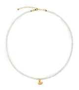 Harrods Monica Vinader Mini Gold Vermeil and Pearl Heart Necklace- Buy online at McGrocer