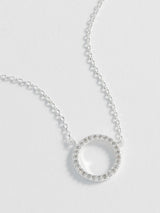 Next Estella Bartlett Silver Large Pave Set Circle CZ Fashion Necklace- Buy online at McGrocer