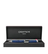 Harrods Caran d'Ache Léman Bleu Marin Ballpoint Pen- Buy online at McGrocer