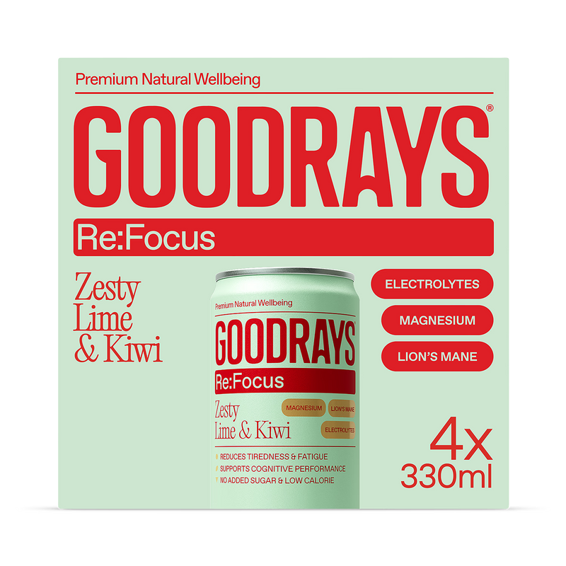 Goodrays Re:Focus functional drink lime & kiwi 4x330ml, UK version