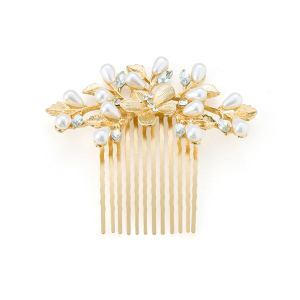 Livingandhome wedding hair comb floral leaf design - British product