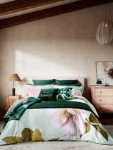 Next Ted Baker Green Gardenia Floral 100% Cotton Duvet Cover and Pillowcase Set- Buy online at McGrocer