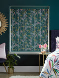 Sara Miller roller blind dark green linear, UK version