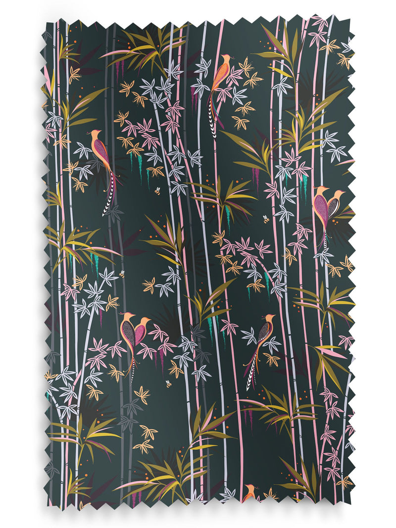 Sara Miller roller blind dark green linear, UK version