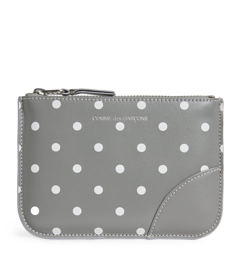 Comme Des Garçons Wallet polka-dot zipped pouch leather (British brand)