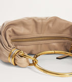 Chloé small leather bracelet bag with gold-tone handle (British brand)