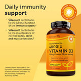 Nutravita Vitamin D3 supplement 4000 IU 500 tablets, imported from the UK