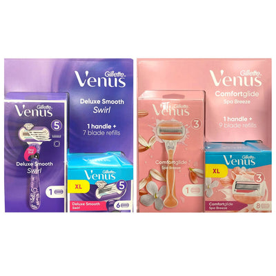 Gillette Venus barberblad 2 varianter barberhøvelsystem for kvinner