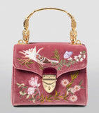Aspinal of London velvet Mayfair top-handle bag, imported from the UK