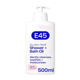 Superdrug E45 Dry Skin Relief Shower & Bath Oil 500ml- Buy online at McGrocer