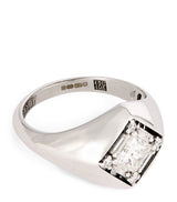 Harrods Suzanne Kalan White Gold and Diamond Princess Signet Ring (Size 4)- Buy online at McGrocer
