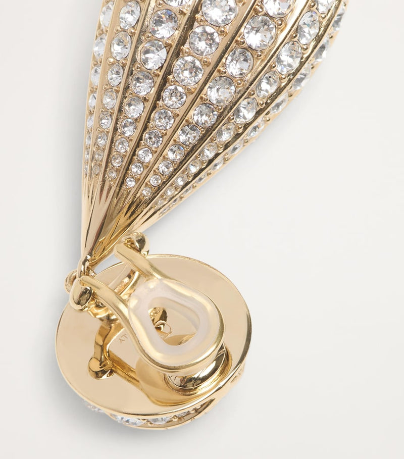 Valentino Garavani crystal clip-on drop earrings (British brand)