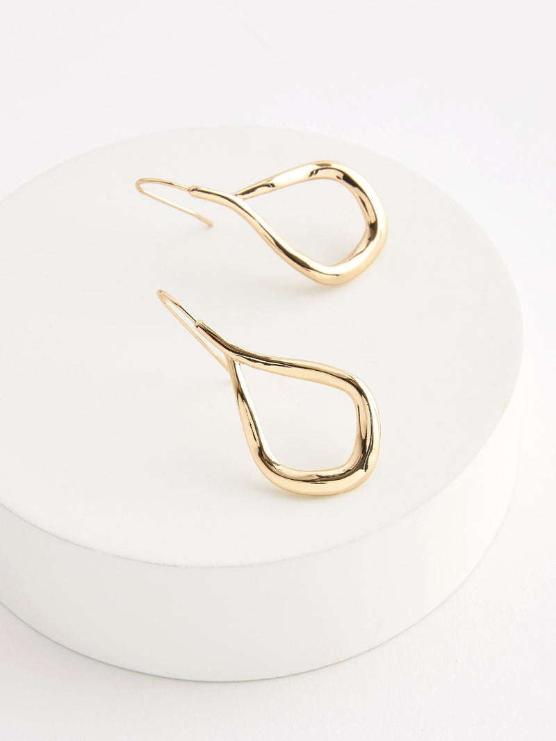 Gold tone tear drop earrings, UK version