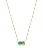 Suzanne Kalan emerald and diamond pendant necklace, imported from the UK