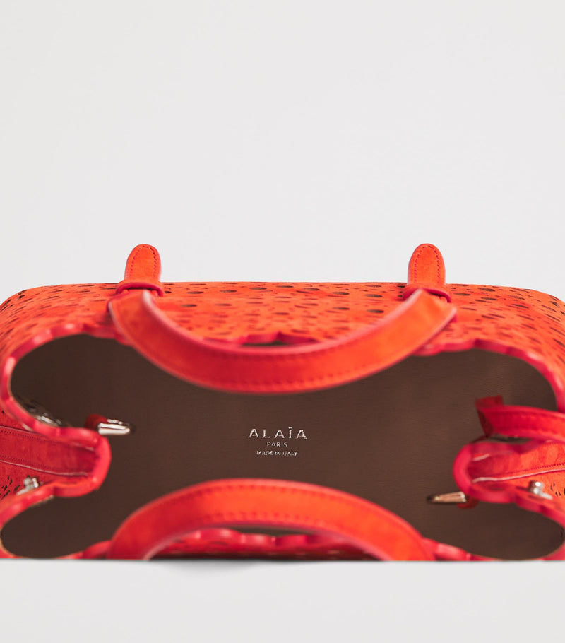 Alaïa Le Mina tote bag nubuck leather 17x20cm, imported from the UK