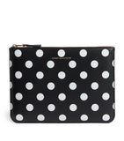 Comme Des Garçons large leather polka-dot zipped pouch, imported from the UK