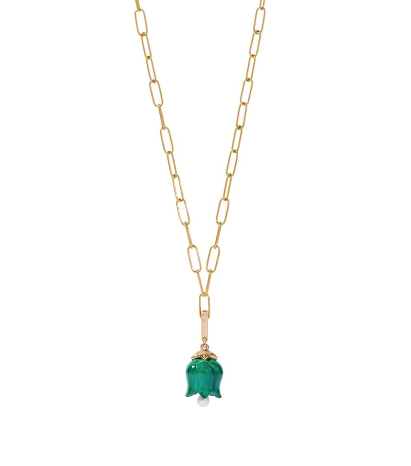 Annoushka yellow gold malachite tulip charm, imported from the UK